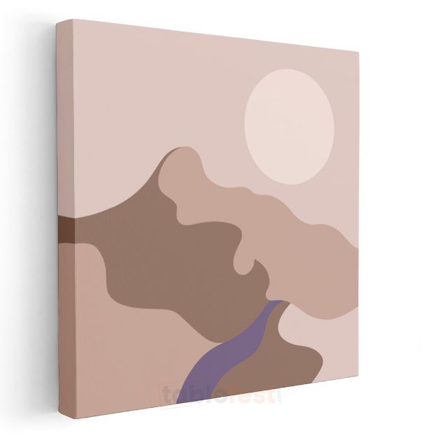 Minimalist Manzara - Pastel Tonlarda Soyut Kompozisyon Kanvas Tablo