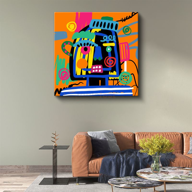 Modern Soyut Portre - Canlı Renkli Dijital Sanat Kanvas Tablo