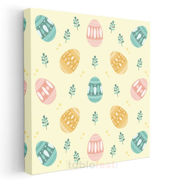 Pastel Geometrik Desen - Dekoratif Soyut Motifler Kanvas Tablo