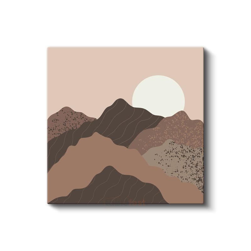 Minimalist Dağ Manzarası - Dokulu Soyut Kompozisyon Kanvas Tablo