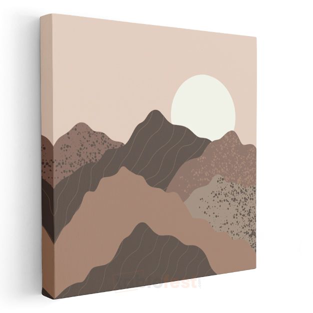 Minimalist Dağ Manzarası - Dokulu Soyut Kompozisyon Kanvas Tablo