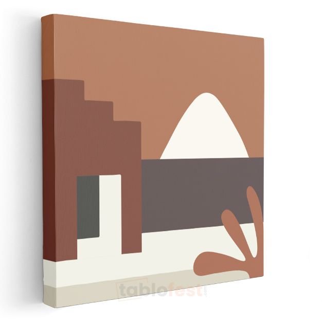 Toprak Mimarisi - Minimalist Geometrik Yapılar Kanvas Tablo