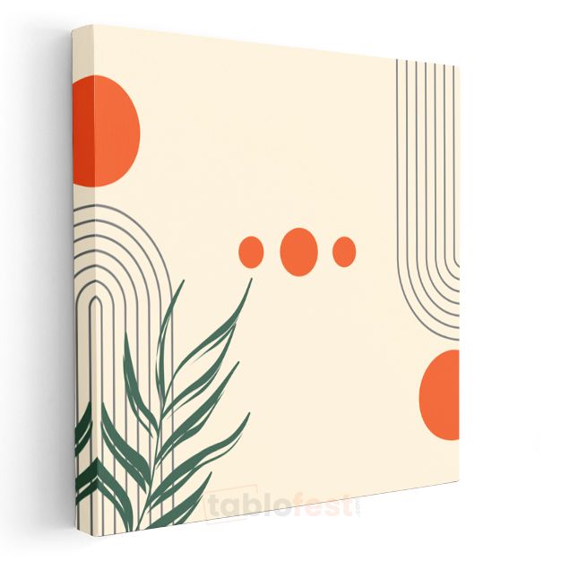 Minimalist Botanik - Modern Geometrik Çizgi Sanatı Kanvas Tablo