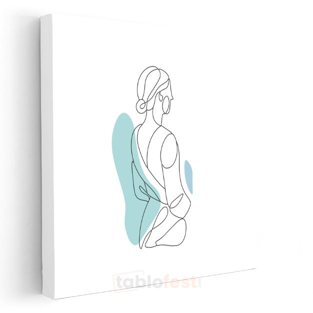 Minimalist Siluet - Tek Çizgi İle Çizilmiş Figür Kanvas Tablo