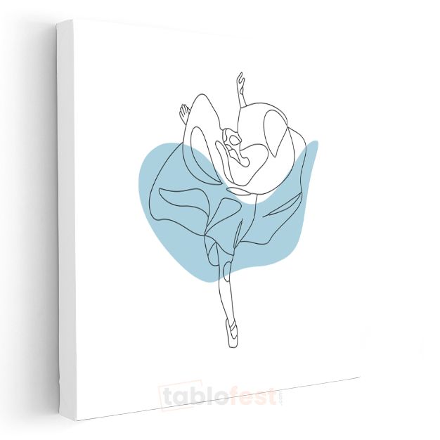 Bale Dansçısı - Minimalist Çizgi Sanatı Kanvas Tablo