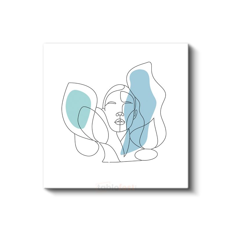 Soyut Yüz - Minimalist Portre Çizim Kanvas Tablo