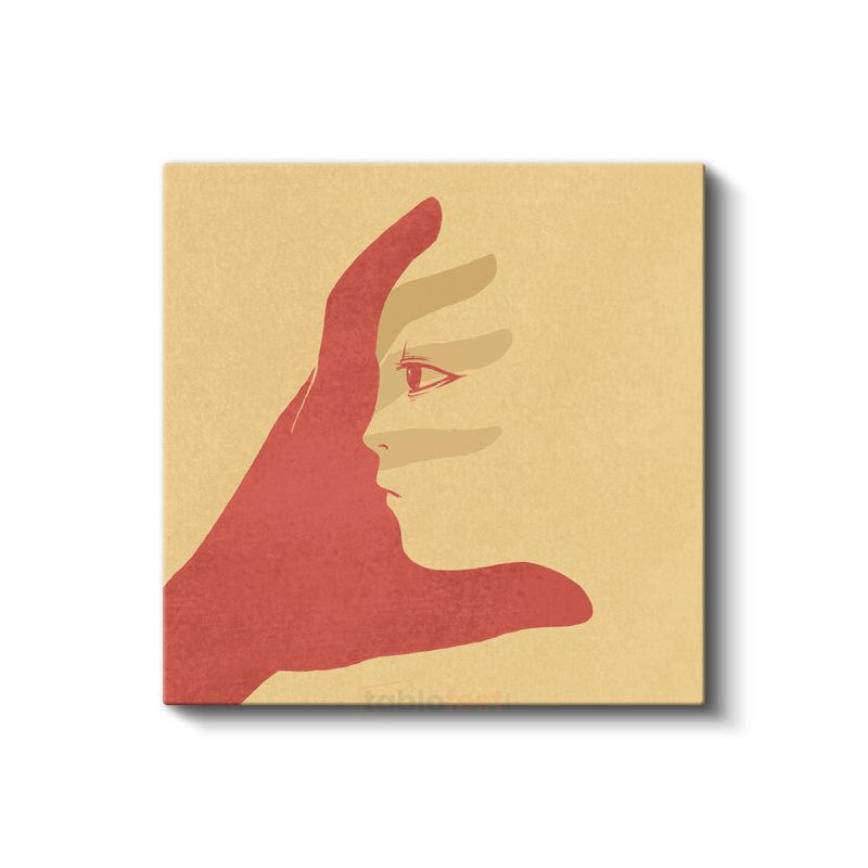 Kırmızı Profil - Minimalist Soyut Portre Kanvas Tablo