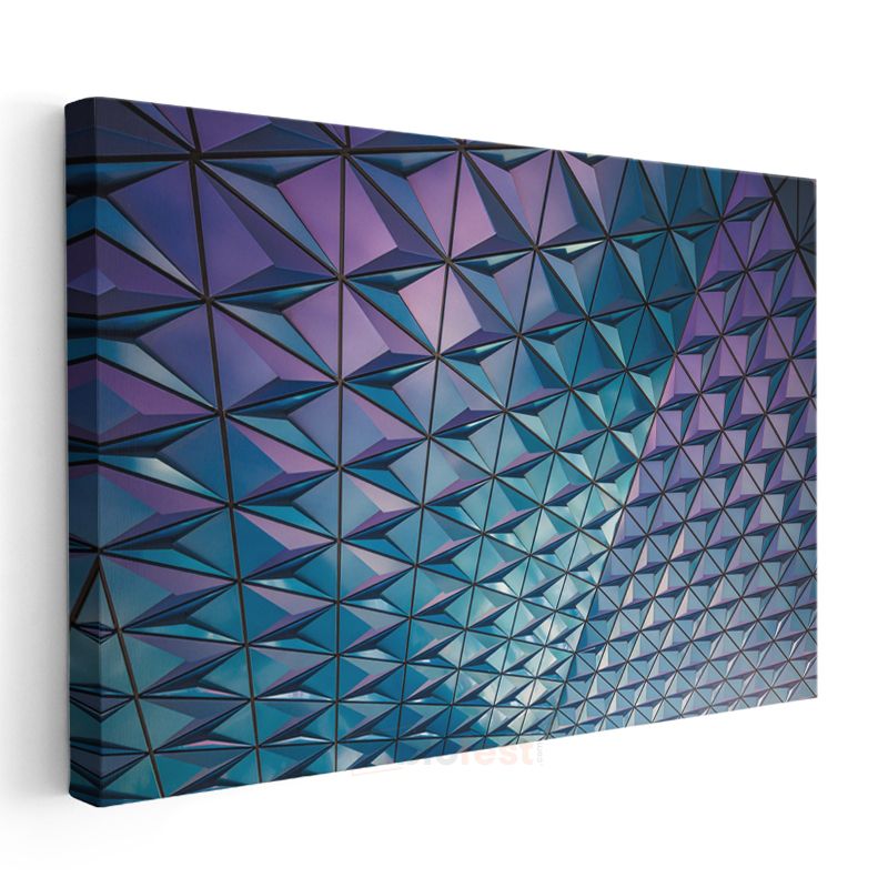 Kristal Geometri - Üçgen Prizma Deseni Kanvas Tablo