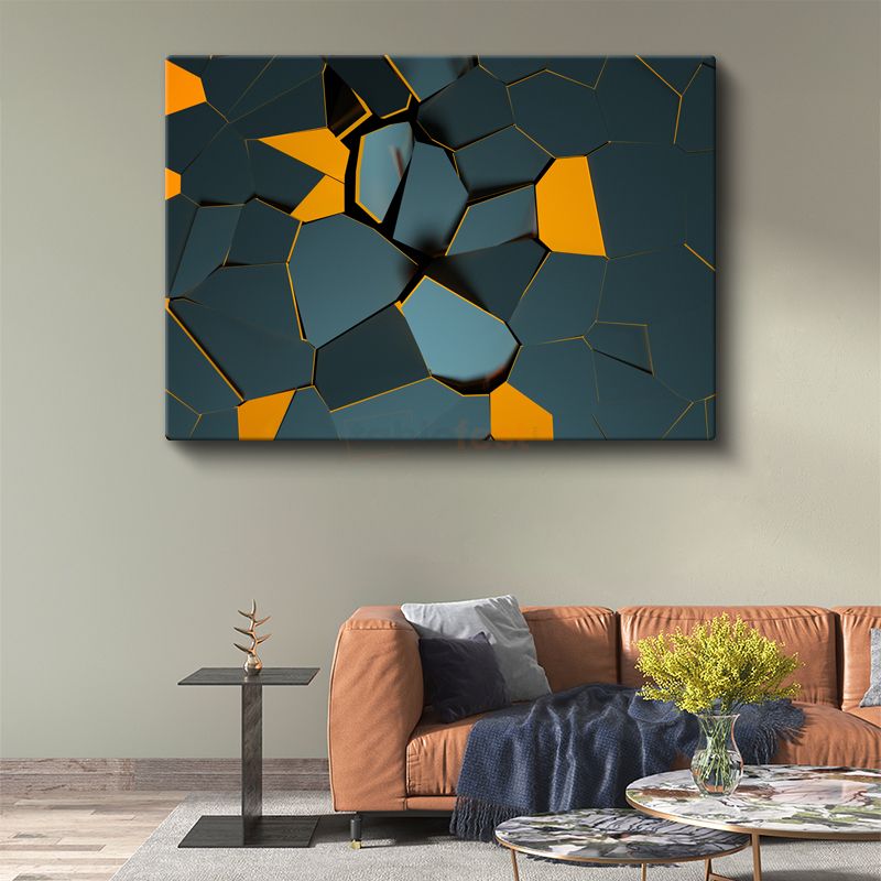 Modern Mozaik - Üç Boyutlu Geometrik Formlar Kanvas Tablo