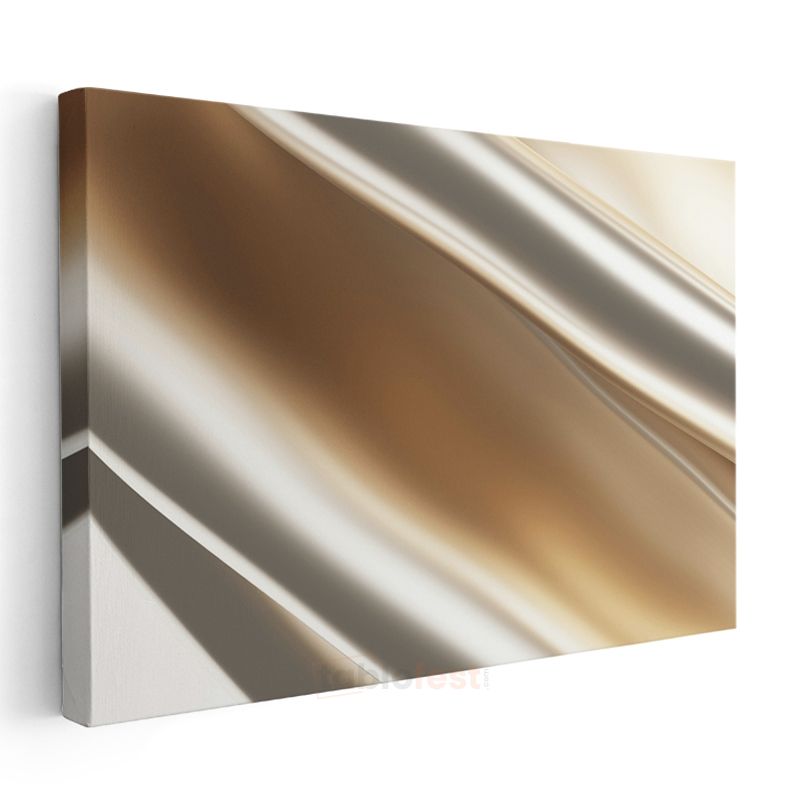 Altın Dalgalar - Metalik Minimalist Kanvas Tablo