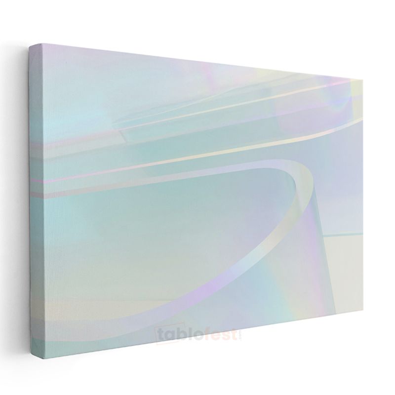 Serenite Dalgaları - Pastel Mavi Tonlarda Minimalist Çizgiler Kanvas Tablo