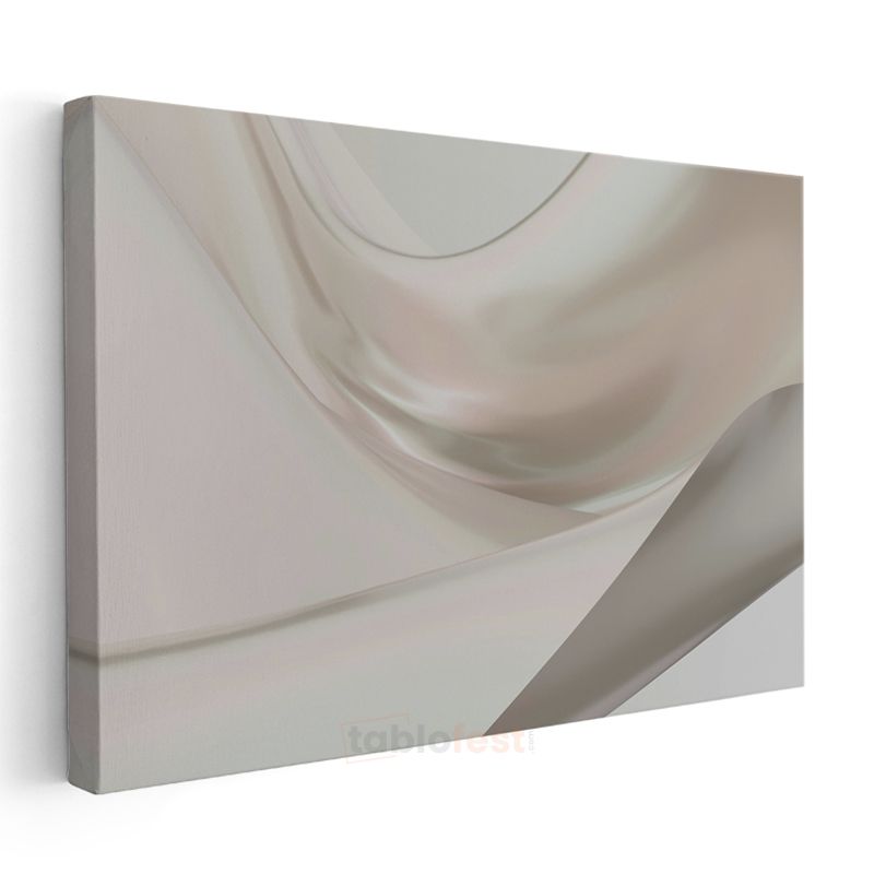 Minimalist Dalgalar - Yumuşak Kıvrımlar Soyut Kanvas Tablo