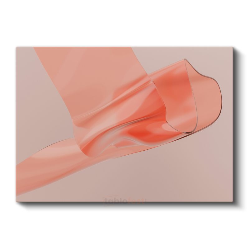 Akışkan Form - Pembe Tonlarında Minimalist Cam Efekti Kanvas Tablo