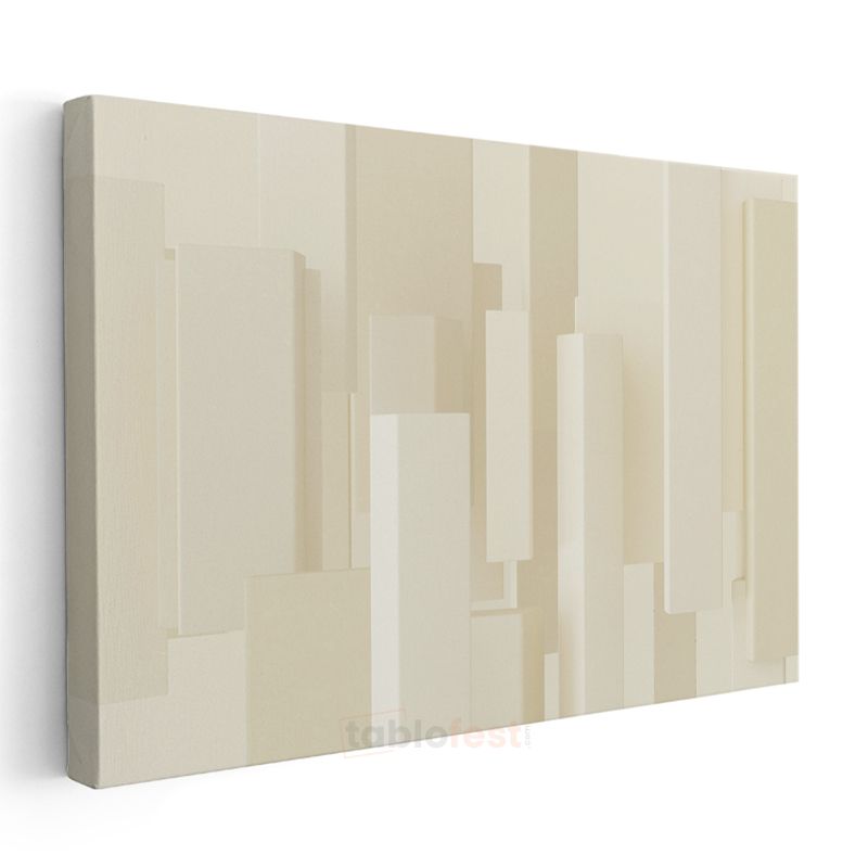 Minimalist Geometri - Monokrom Dikey Çizgiler Kanvas Tablo
