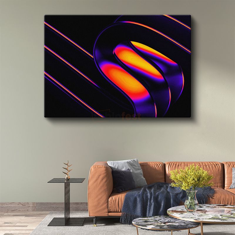 Neon Boyutlar - 3D Geometrik Formlar Kanvas Tablo