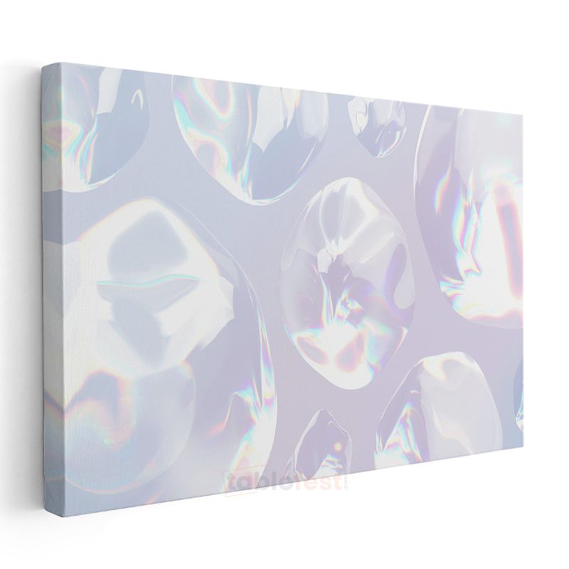 Holografik Evren - Işıltılı Oval Formlar Kanvas Tablo