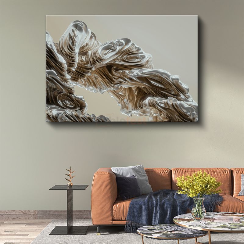 Akışkan Form - Üç Boyutlu Minimalist Kanvas Tablo