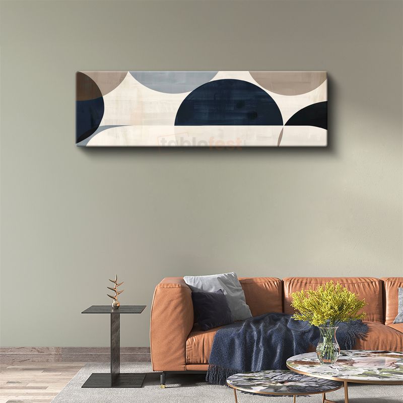 Geometrik Denge - Modern Minimalist Daireler Kanvas Tablo