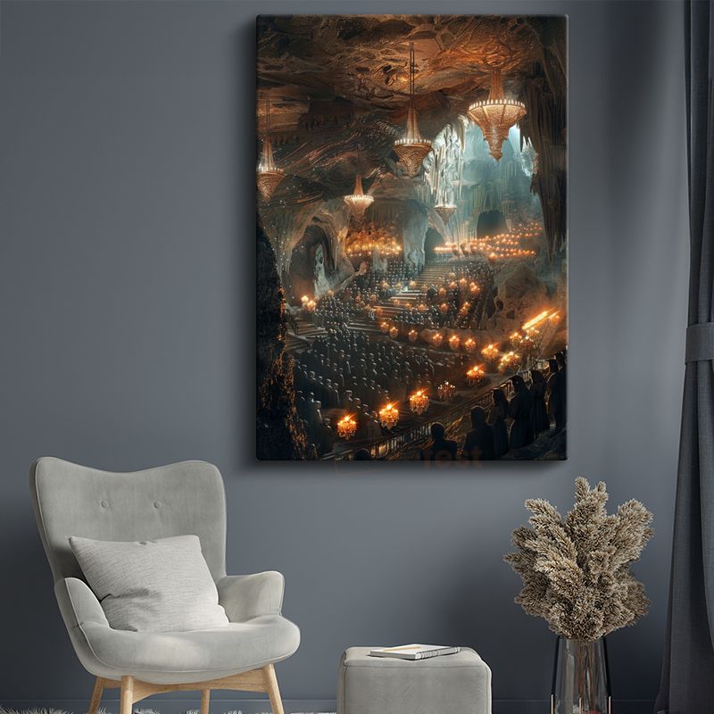 Kristal Salon - Yeraltı Medeniyetinin Gizli Töreni Kanvas Tablo