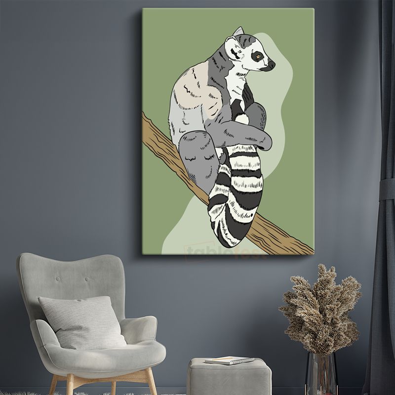Lemur Portresi - Doğanın Sürreal Yansıması Kanvas Tablo