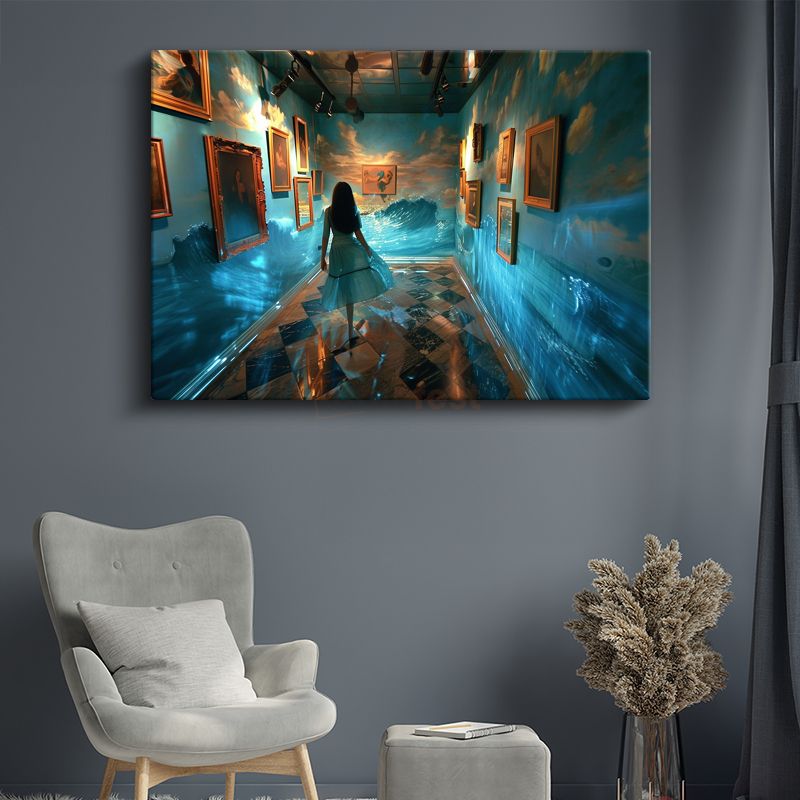 Dalgalanan Galeri - Su Basan Sanat Koridorunda Yolculuk Kanvas Tablo