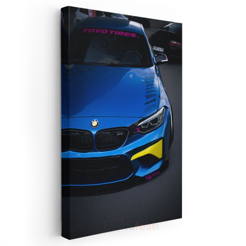BMW M4 - Mavi Performans Canavarı Kanvas Tablo