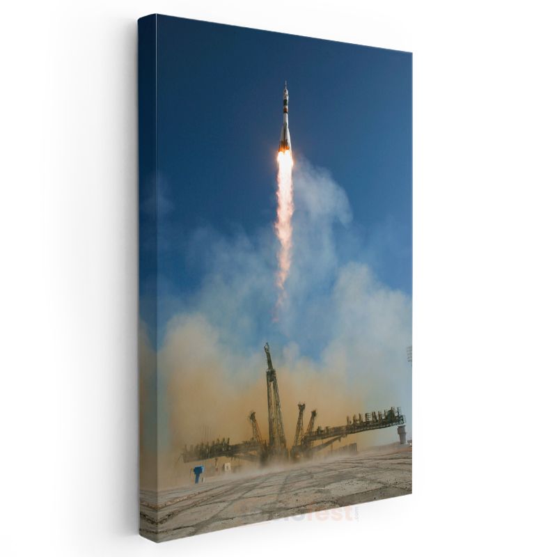 Soyuz Roket Fırlatma - Uzay Yolculuğu Anı Kanvas Tablo