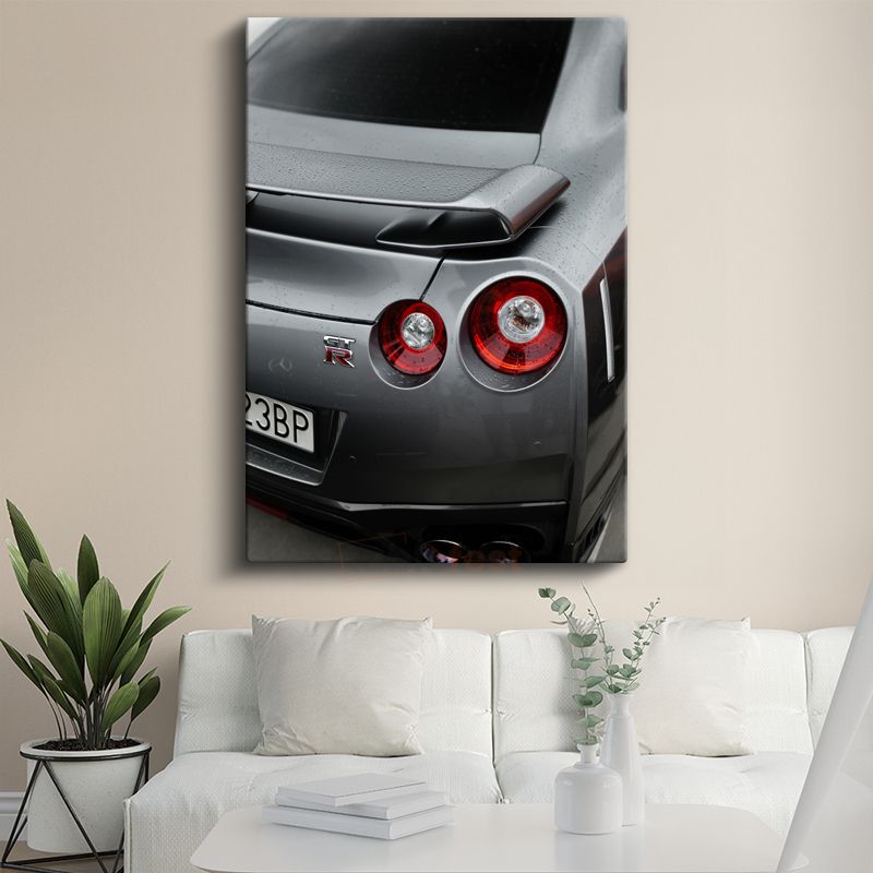 Nissan GT-R - İkonik Japon Performans Otomobilinin Arka Detayı Kanvas Tablo