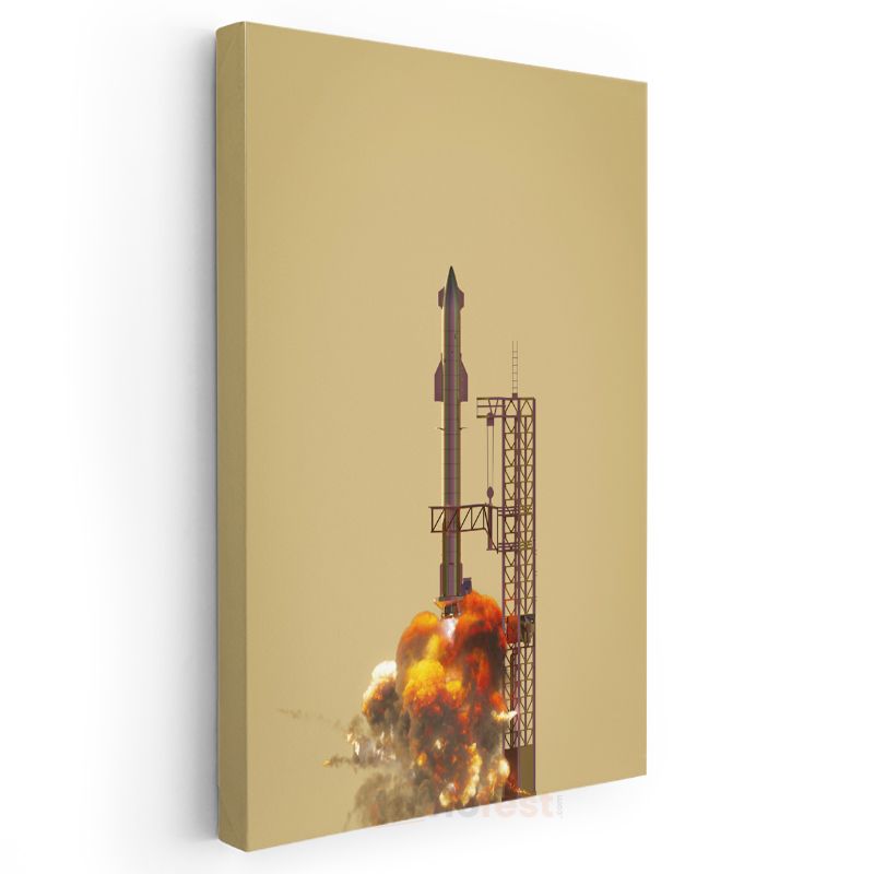 SpaceX Roket - Fırlatma Anında Uzay Aracı Kanvas Tablo