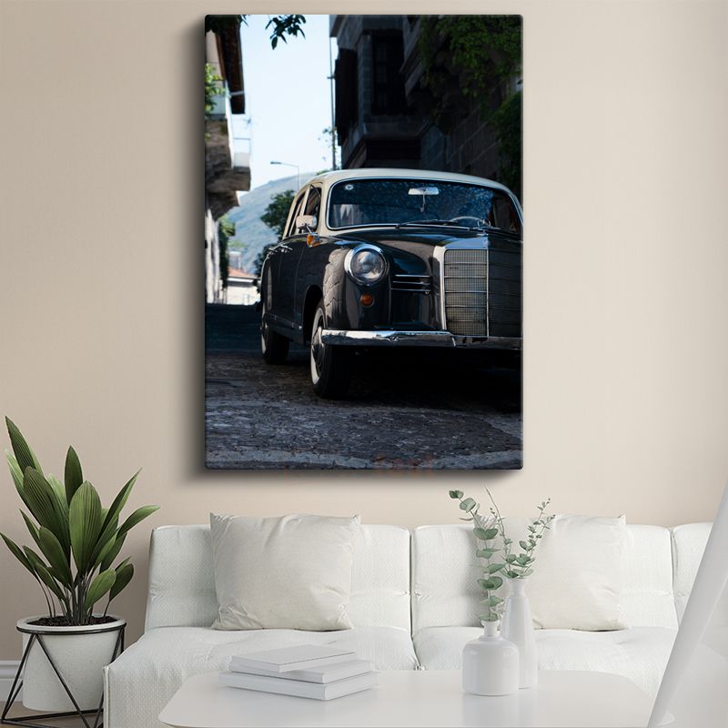 Mercedes-Benz 180 - Siyah Klasik Alman Sedan Kanvas Tablo