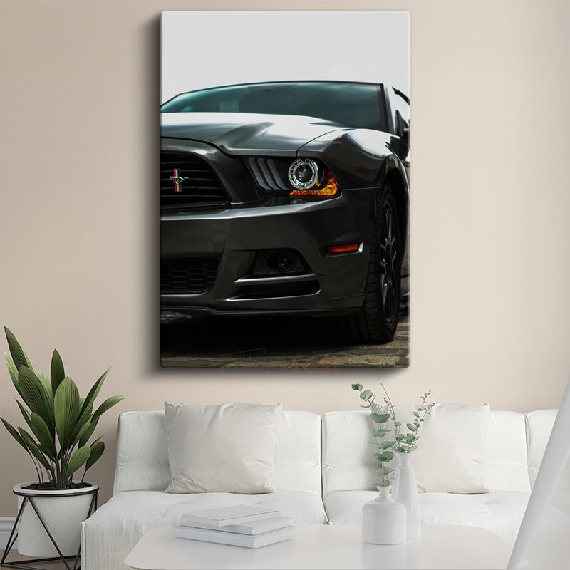 Ford Mustang - Ön Far Detayı Kanvas Tablo
