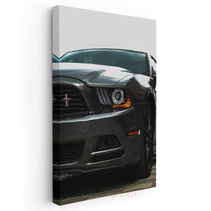 Ford Mustang - Ön Far Detayı Kanvas Tablo