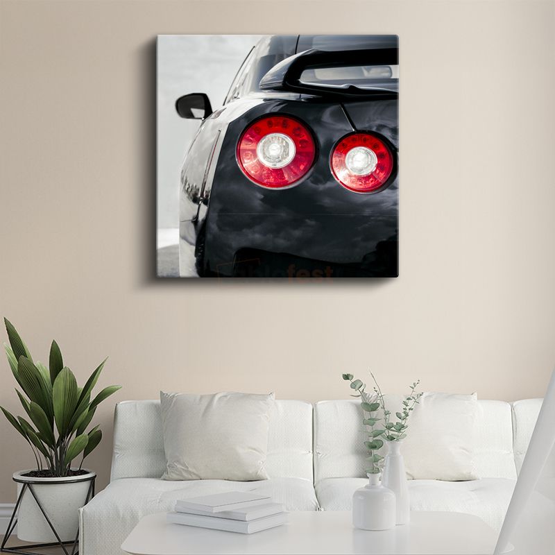 Nissan GT-R Arka Stoplar - Japon Spor Otomobil Detayı Kanvas Tablo