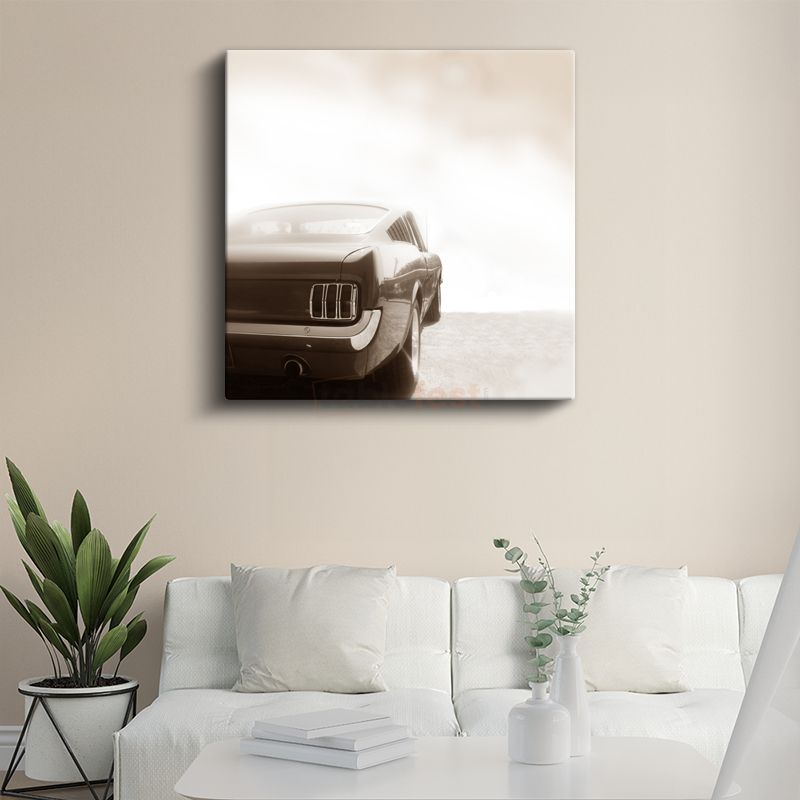 Ford Mustang Klasik - Amerikan Muscle Car Silueti Kanvas Tablo