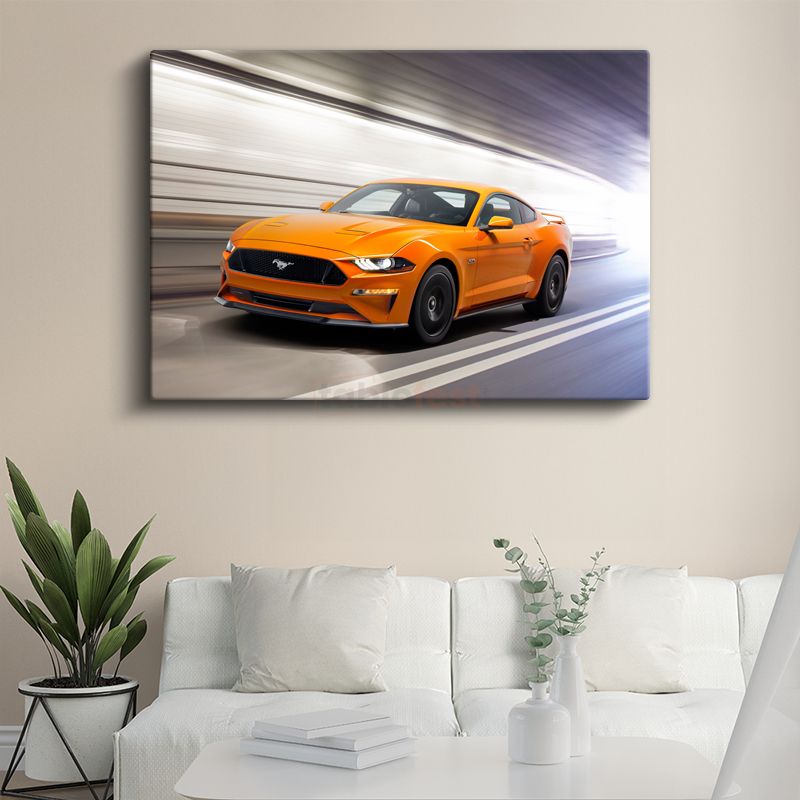Ford Mustang GT - Turuncu Amerikan Muscle Car Kanvas Tablo