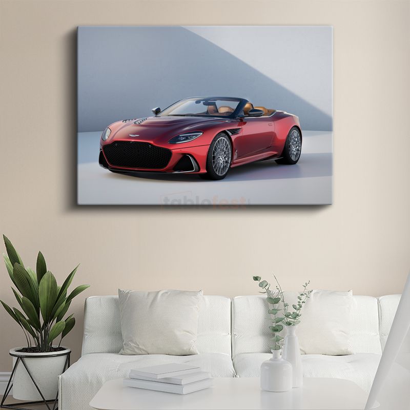Aston Martin DBS Superleggera - Kırmızı Lüks Convertible Kanvas Tablo
