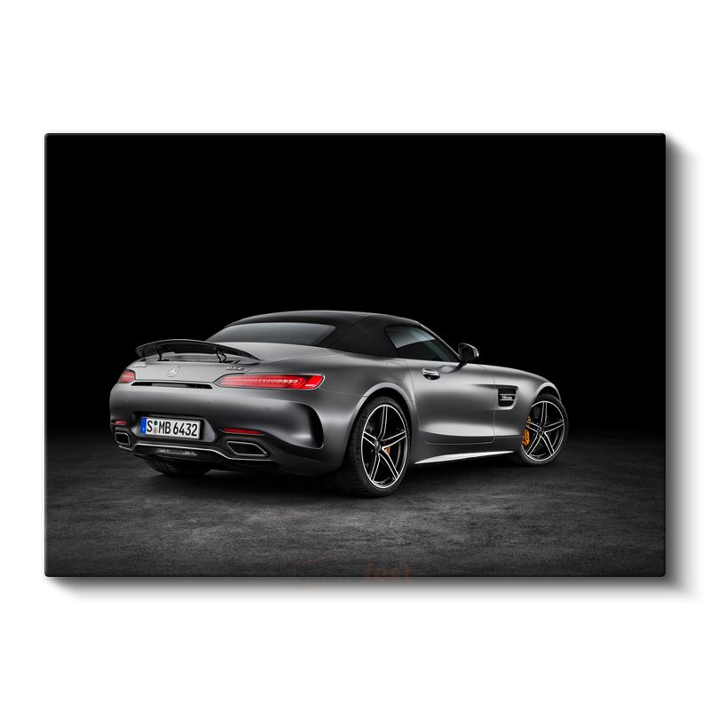 Mercedes-AMG GT - Gümüş Lüks Spor Otomobil Kanvas Tablo
