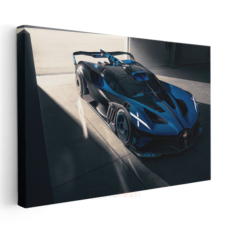 Bugatti Bolide - Mavi Yarış Konsept Otomobil Kanvas Tablo