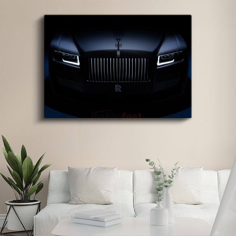 Rolls-Royce Ghost - Siyah Lüks Sedan Ön Görünüm Kanvas Tablo