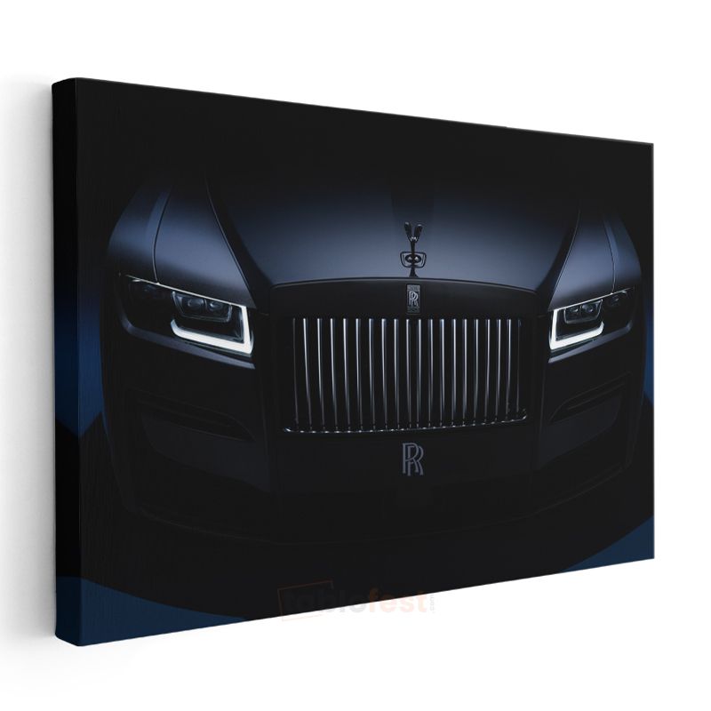 Rolls-Royce Ghost - Siyah Lüks Sedan Ön Görünüm Kanvas Tablo