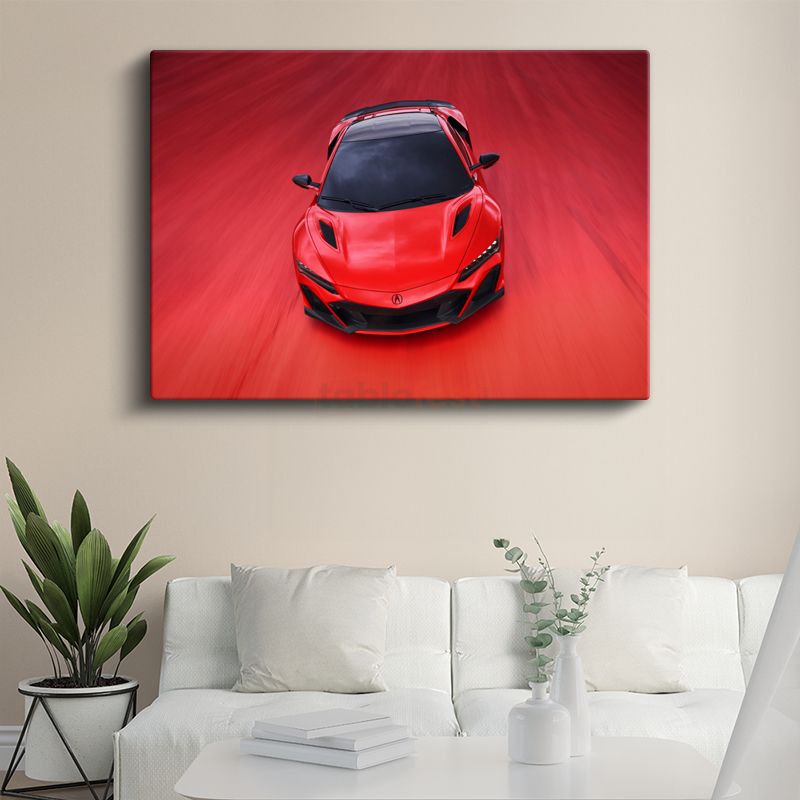 Acura NSX Type S - Kırmızı Spor Otomobil Hız Efekti Kanvas Tablo