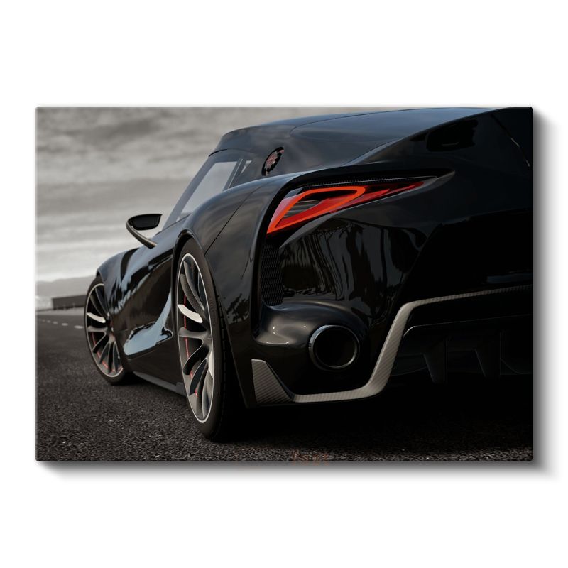 Toyota Supra - Siyah Spor Otomobil Arka Detay Kanvas Tablo