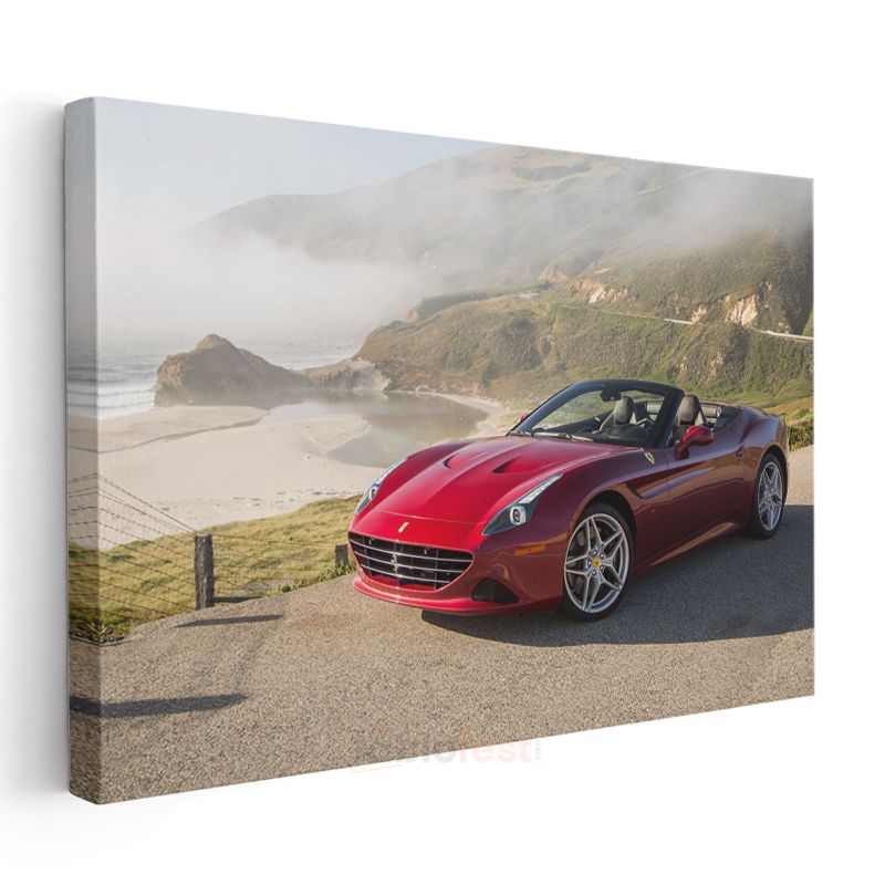 Ferrari California T - Kırmızı Cabrio Spor Otomobil Kanvas Tablo