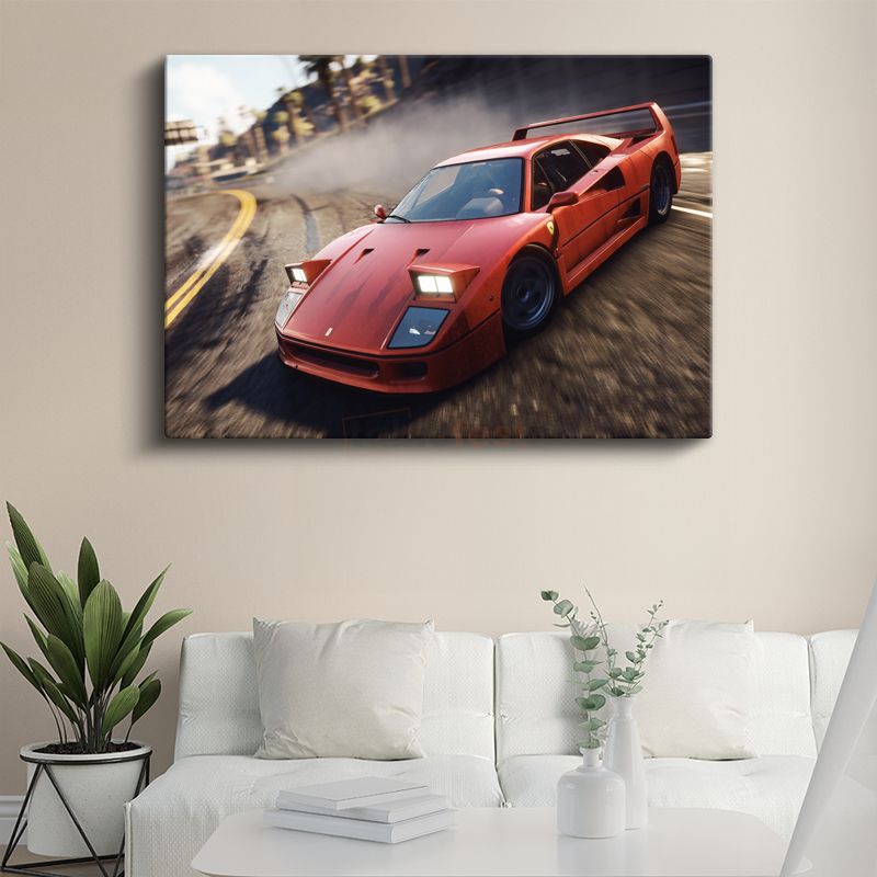 Ferrari F40 - Kırmızı İtalyan Klasiği Kanvas Tablo