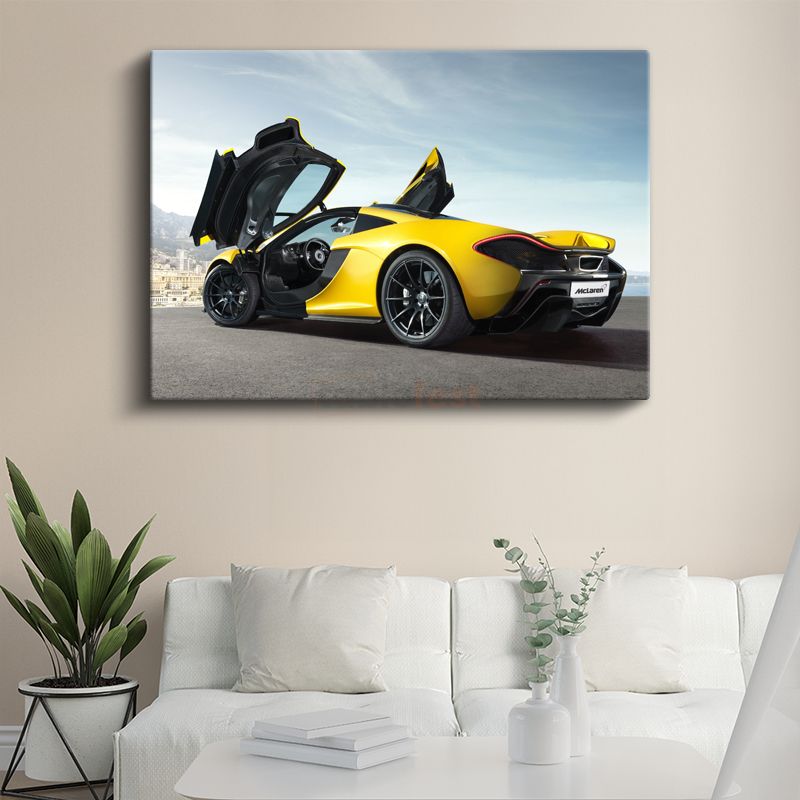 McLaren P1 - Sarı Kelebek Kapılı Süper Otomobil Kanvas Tablo