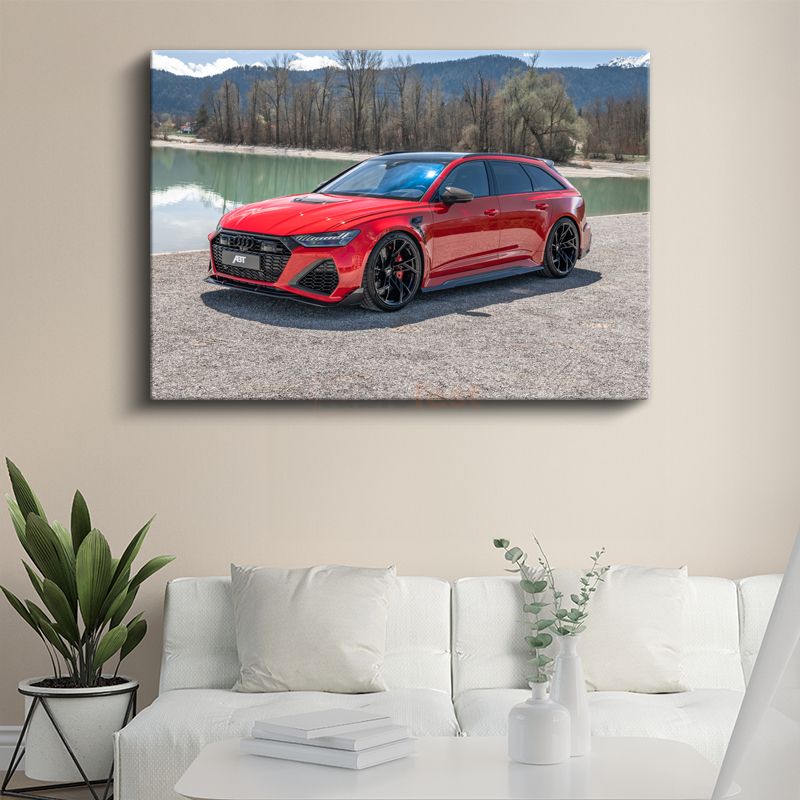 Audi RS6 Avant - Kırmızı Performans Station Wagon Kanvas Tablo