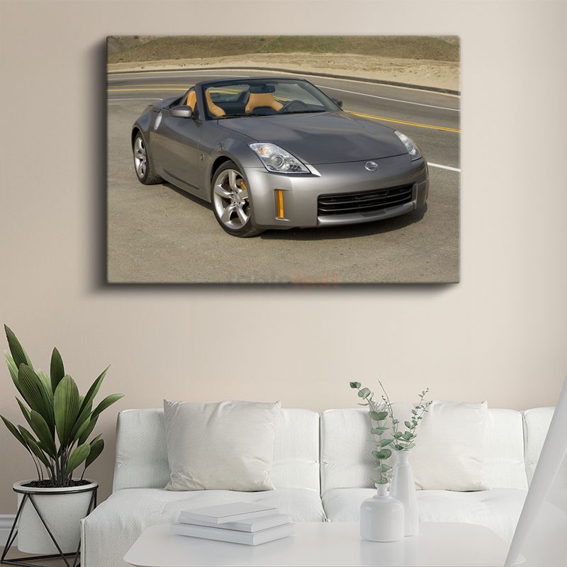Nissan 350Z Roadster - Gri Convertible Spor Otomobil Kanvas Tablo