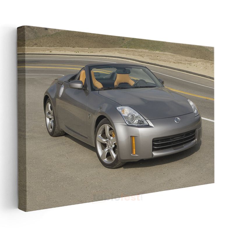Nissan 350Z Roadster - Gri Convertible Spor Otomobil Kanvas Tablo