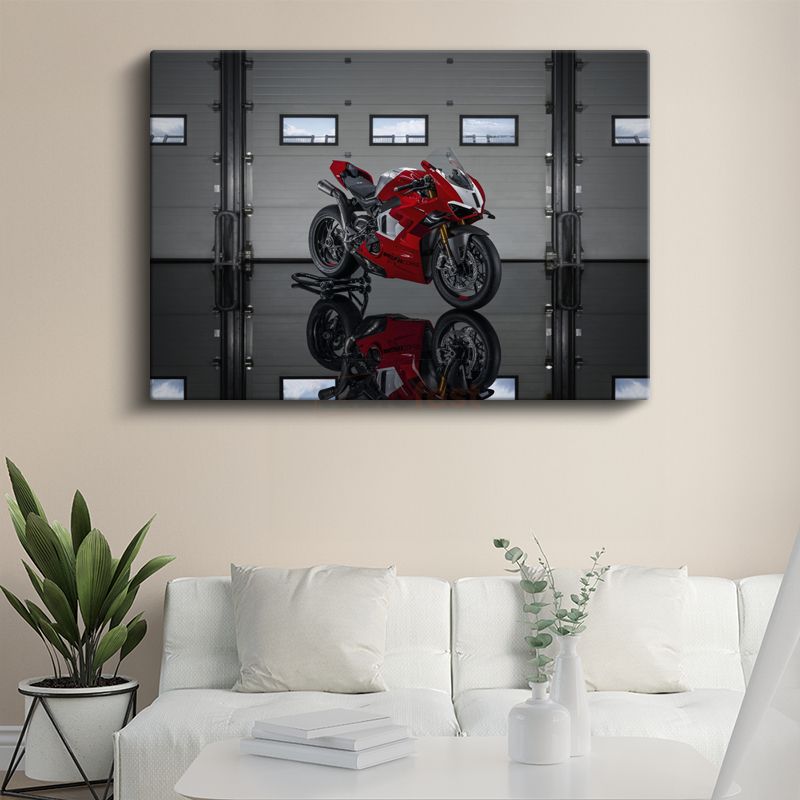 Ducati Panigale V4 - Kırmızı Yarış Motosikleti Kanvas Tablo