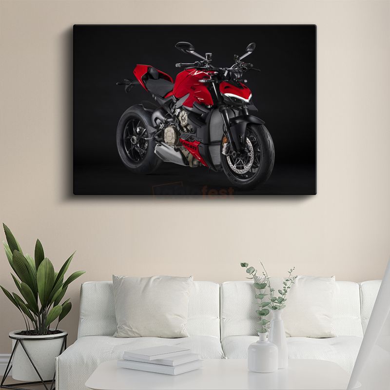Ducati Streetfighter V4 - Kırmızı İtalyan Güç Motosikleti Kanvas Tablo